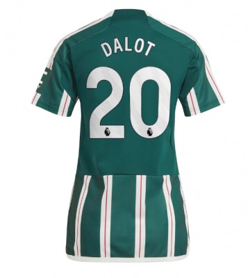Manchester United Diogo Dalot #20 Udebanetrøje Dame 2023-24 Kort ærmer